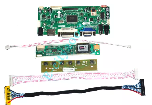 (HDMI+DVI+VGA+Audio) LCD Controller Board Kits for LP171WU3-TLA1 1920*1200 DIY