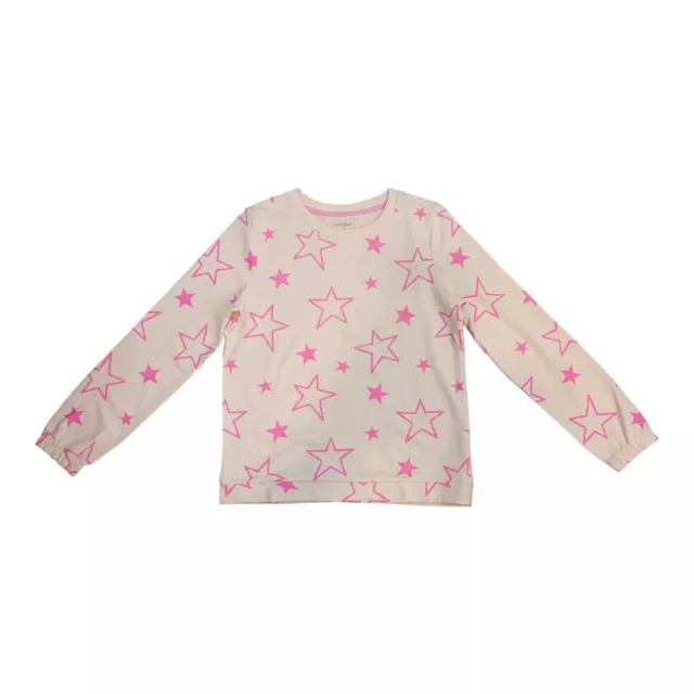 Cat & Jack Sweatshirt Pullover Size XXL 18 Girls Pink with Stars Crew Neck