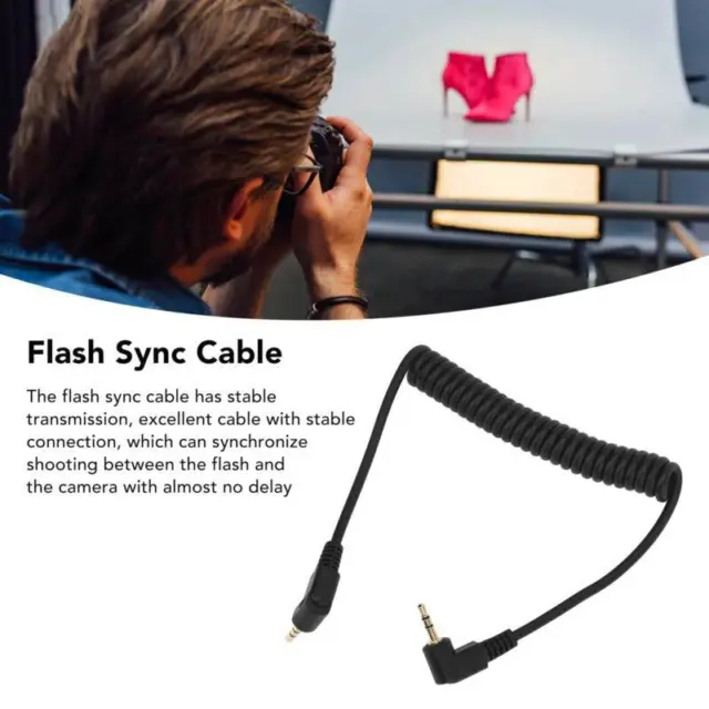 Camera Series DSLR Flash Sync Cable 2.5mm Coiled Cord - New