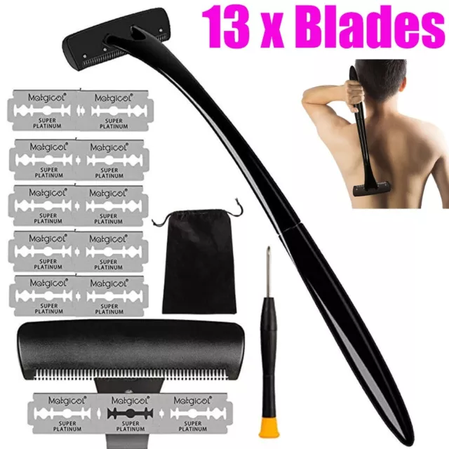 Men Back Razor Shaver Groomer Full Body Leg Hair Removal Trimmer Set Long Handle