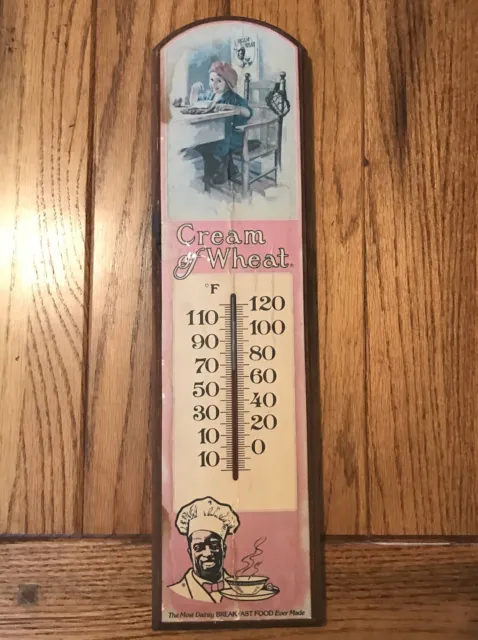 Vintage 1984 Cream Of Wheat Thermometer Wood Nabisco Advertising George Nathan