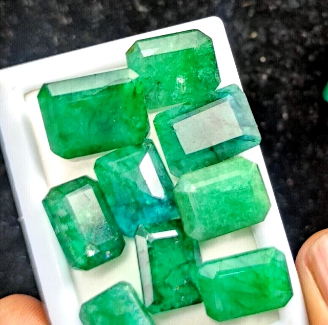 Lot De 100 Carats D'émeraudes Vertes Naturelles Taillées - Coupe émeraude - Qualité Exceptionnelle