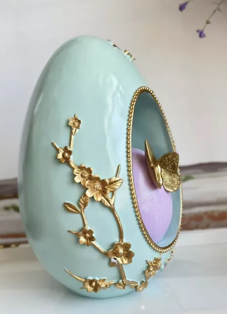 Spring Magic Easter Teal Egg With Butterfly Inside 14’’ Outdoor/Indoor 3