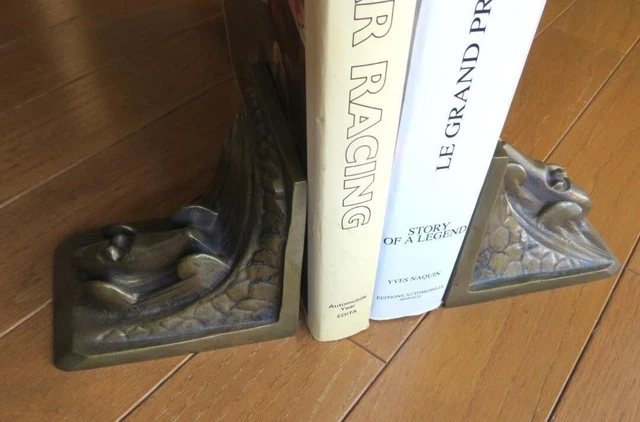 RARE 1930S ANTIQUE France Bronze Hill Climb Bookend vintage racing car