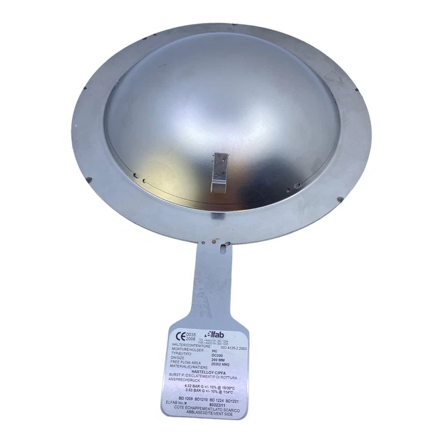 Elfab DC200 disco di rottura 200 mm 4,32 BarG