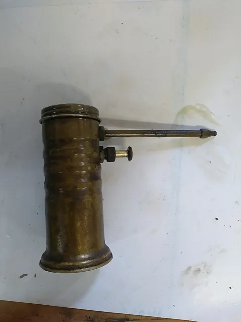 Eagle Brass Oil Can Finger Pump Oiler w/ eagle wrote  on the top Early
