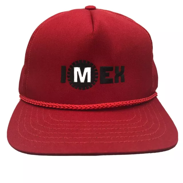 Vintage IMEX Red Snapback Rope Trucker Cap Hat Stylemaster YY
