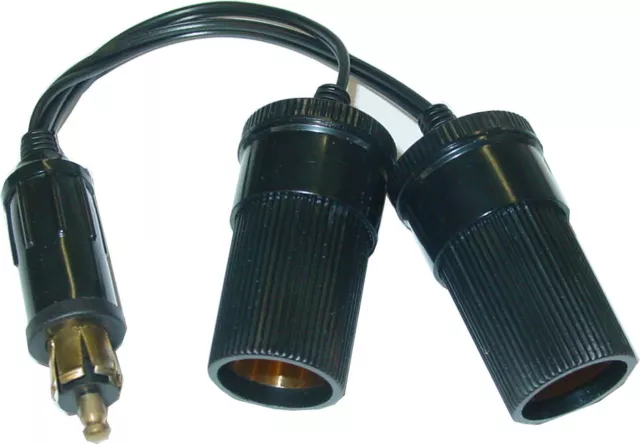 Adapterkabel DIN Normstecker auf 2x Zigarettenanzünder 21mm, 2x 4A,12/24V, D78