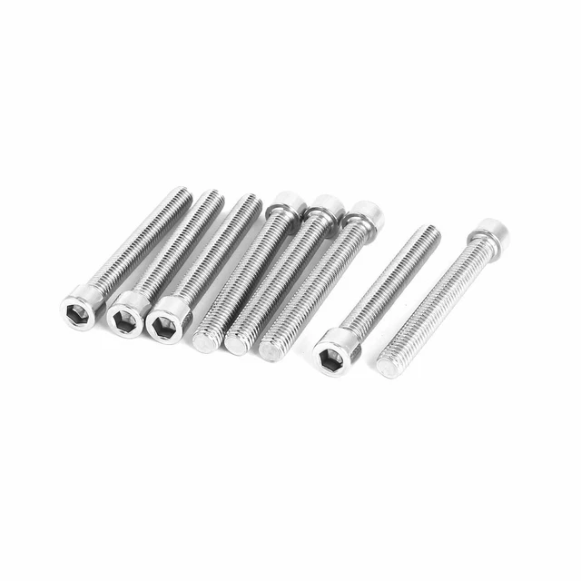 8x Bullone Testa Cilindrica Esagonale Vite In Acciaio Inox 68mm Di Lungo M8x60mm