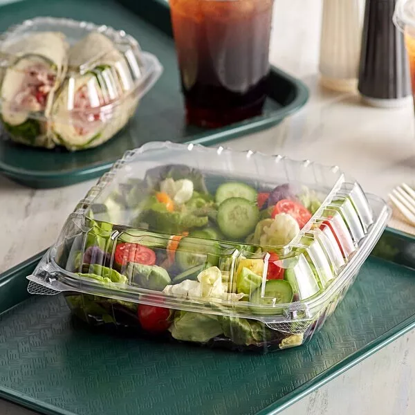 Dart 8" x 8"x 3" Clear Plastic Hinged Food Take-Out Container  (100 Pack)