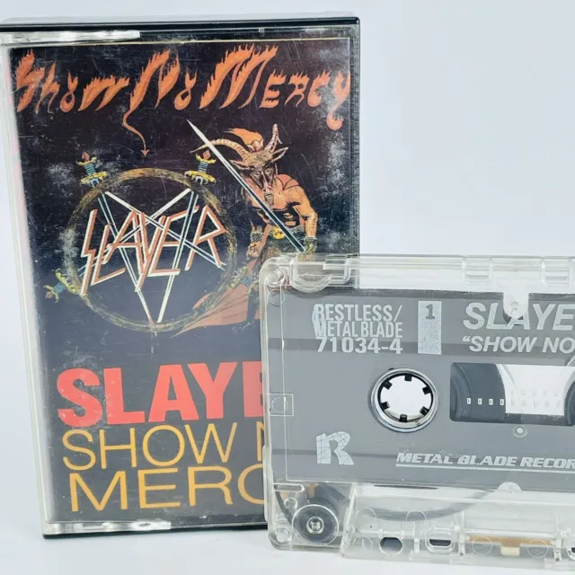 READ NOTES! 1983 Slayer Show No Mercy Cassette Tape Metal Blade Records 71034-4