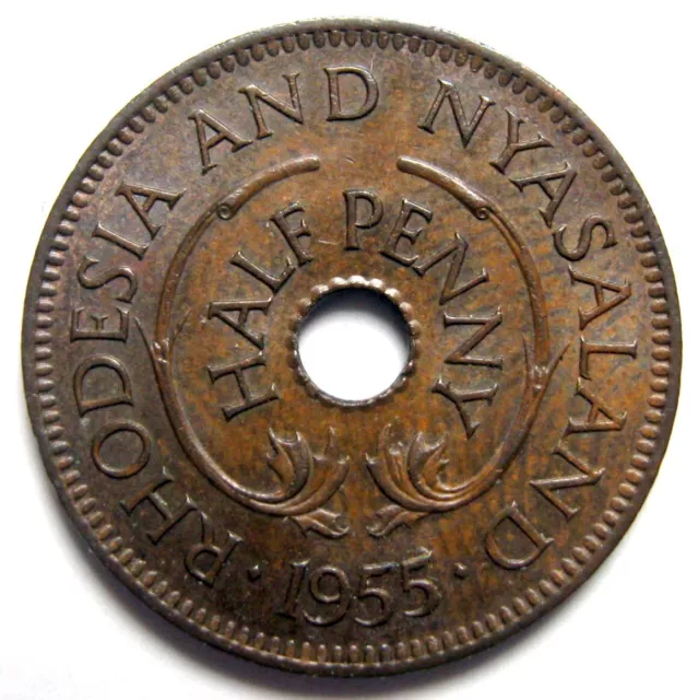 Rhodesia And Nyasaland - Half Penny 1955 Km# 1, High Grade