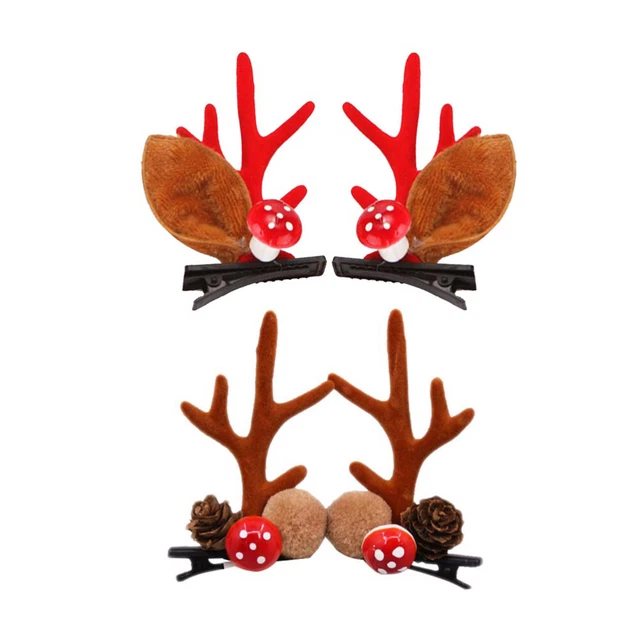 4 Pcs Schöne Weihnachtsspangen Party Liefert Weihnachten Haarschmuck Geweih