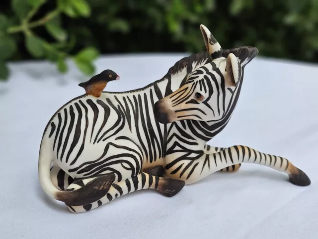 The Franklin Mint "Happy Landing " Zebra Figurine