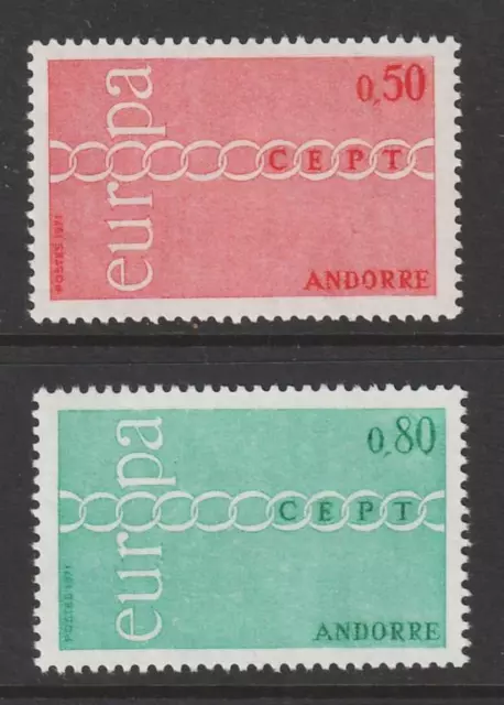 Andorra (French) 1971 Europa Set MNH. Cat approx £33 as Singles.