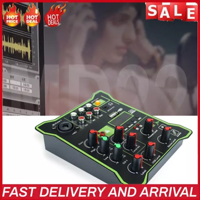DSP Effects Mixing DJ Console 5 Channel Mixing Console for Microphone Instrument