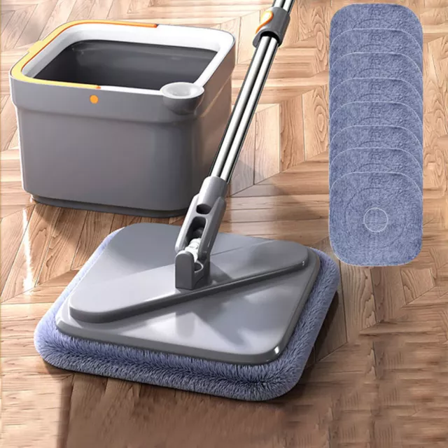 Square Mop Water Separation 360 Rotating Spin Mop Microfiber Free Hand Wash Mop