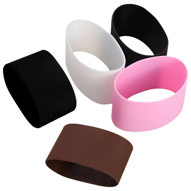 5 piezas Funda de vaso de silicona Estuche de botella resistente al calor Funda protectora antideslizante