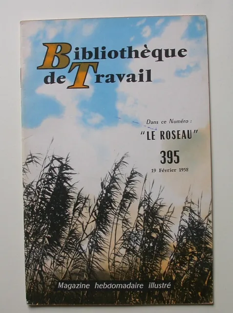BT 395 Le roseau Canne à pêche étang Bibliothèque de travail 1958