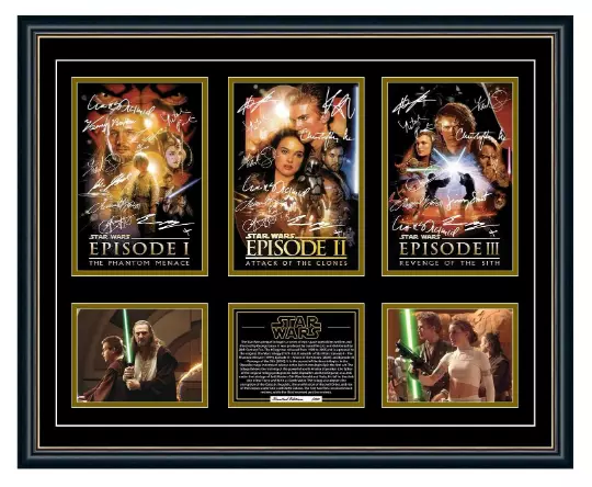 Star Wars Prequel Trilogy 1999-2005 Cast Signed L E Framed Memorabilia