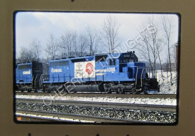 Original '88 Kodachrome Slide CR Conrail 6288 SD40 United Way action     38V45