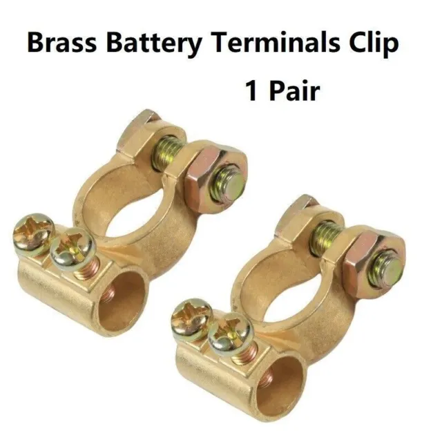 1Pair Car Battery Terminals Clamps Clip Brass Battery Connector P& N Batteries