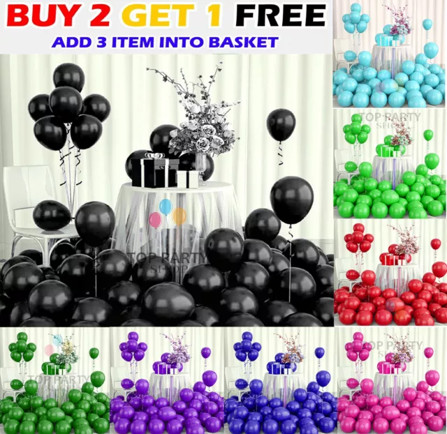 100 X Latex PLAIN BALOON BALLONS helium BALLOONS Quality Party Birthday Wedding