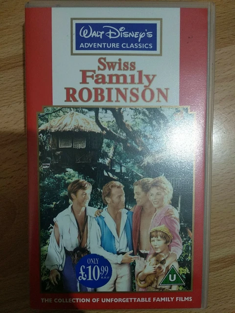 WALT DISNEY'S SWISS Family Robinson Movie VHS Video Tape Certificate U ...