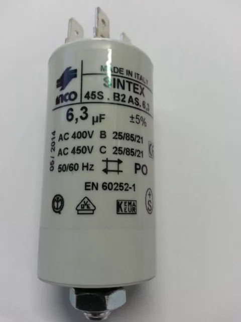 NEUF 6,3MF CONDENSATEUR 6,3MF 6,3µF 450V 50/60 HZ 259017 BOITE 34 OKI