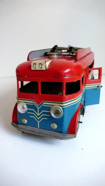 Joustra Grand Trolley-Bus Gare-Mairie, Tôle Lithographiée, 1955, Bel état