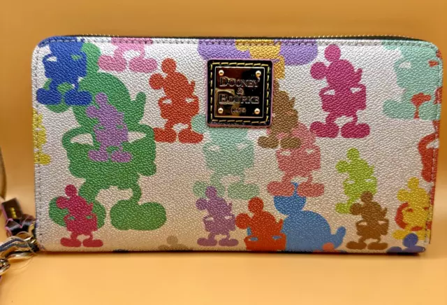 Disney Dooney And Bourke Wonder Wallet 10TH Anniversary Mickey Silhouette