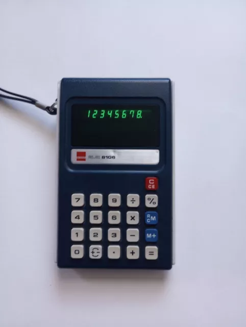 Vintage Sharp ELSI 8002 EL-8002 Blue Calculator Tested No Adapter