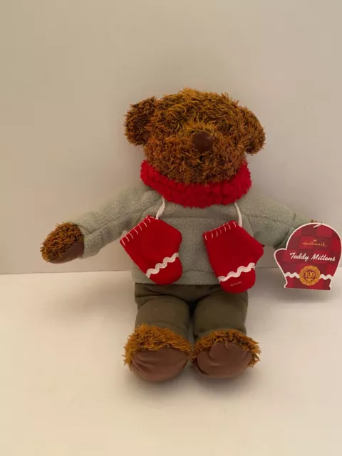 Hallmark Cards Teddy Bear Winter Christmas Brown  Pants Plush Stuffed Animal Toy