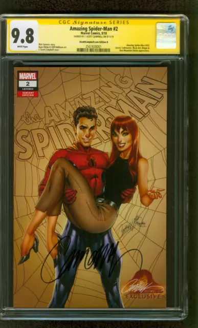 Amazing SPIDER MAN 2 CGC SS 9.8 J Scott Campbell Mary Jane Ed D Variant 9/18
