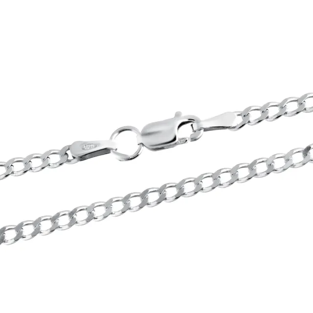 925 Sterling Silver Curb Chain Necklace 2.3 mm thick mens and womens