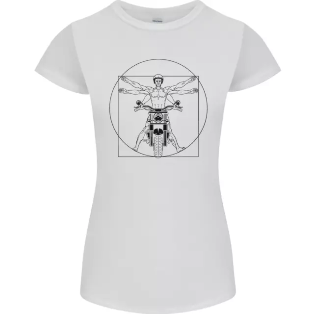 Maglietta Vitruvian Biker Motociclo Donna Petite Cut