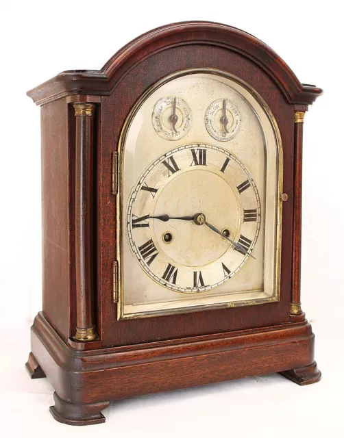 Lg Antique German H.a.c Westminster Striking Mantel Clock Chime/Silent, 15.25" H