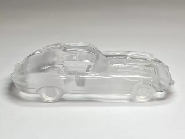 Jaguar Silvestri Hand Blown Art Glass Clear Paperweight 6.5” long 2.5" wide