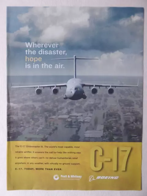 11/2009 Pub Boeing C-17 Globemaster Iii Military Airlifter Original Ad