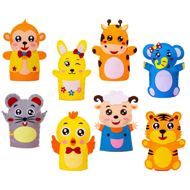 8 piezas Materiales Niños Kits de costura No Tejido Muñeca Kit de artesanía