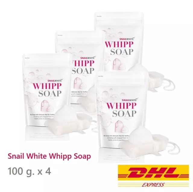 4 x Snail White Whipp Soap Bar Foam with Delicate Softening White Namu Life 100g