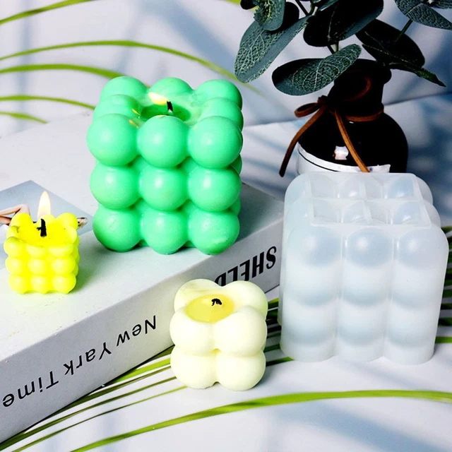 argile Moule à bougie Moule en silicone Moule à bougie 3D Moules à savon cube