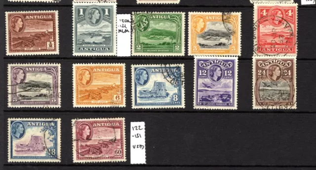 Antigua 1953 sg 120a to 131 mint and used VF U