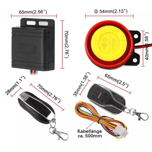 12V Motorcycle Motorbike Anti-theft Security Alarm Remote Control Sensor System 2