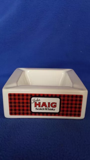 Ashtray Ceramic John Haig Scotch Whisky Vintage Collectible Very Good Condition