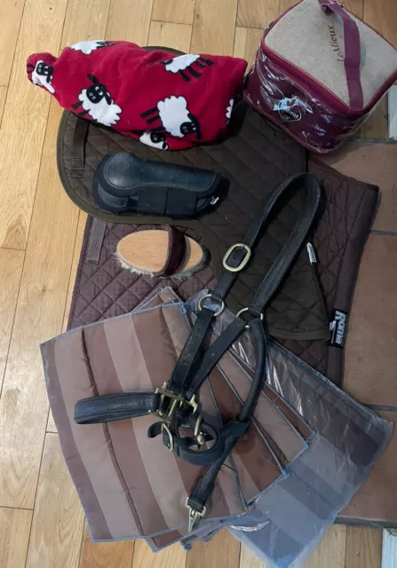 Job Lot Equestrian Horse Items Inc LeMieux Roma My Tack Leather Headcollar Etc