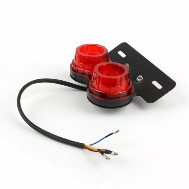 Motorcycle Led Rear Phare Arrière Brake Indicator Light Number Plate 12V Red A 3