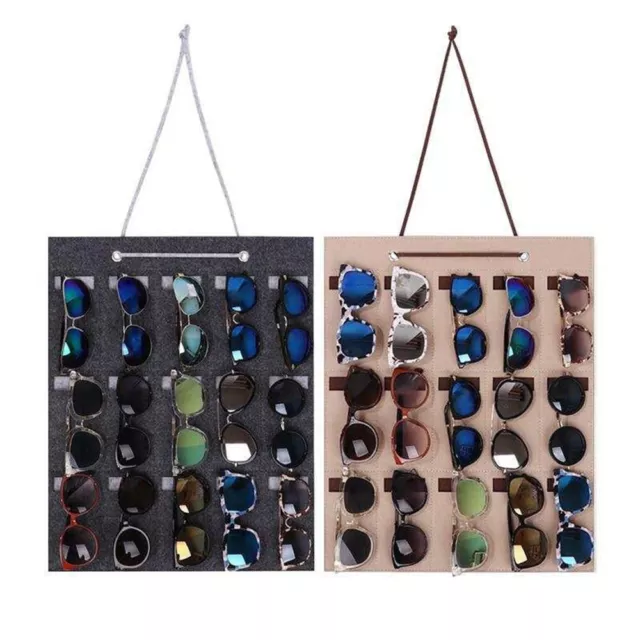 15 Slots Door Sunglasses Storage Display Eyeglass Wall Holder Stand Organizer