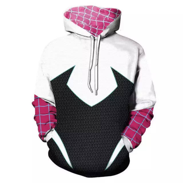 Felpa con cappuccio Spider-Man: Across The Spider-Verse con cappuccio/cerniera Gwen cosplay 3