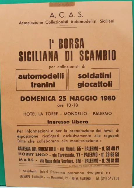 I° borsa di scambio SICILIANA  originale 25/5/1980 (colore arancio)